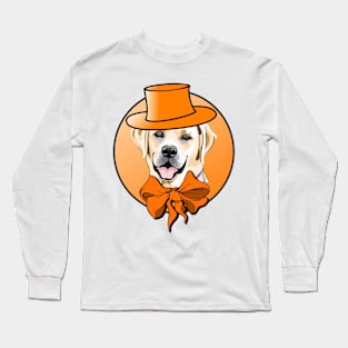 Cool Labrador in Top Hat and Bow Tie! Especially for Labrador Retriever owners! Long Sleeve T-Shirt